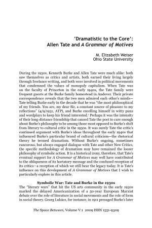 Allen Tate and a Grammar of Motives