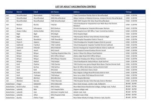 List of Adult Vaccination Centres