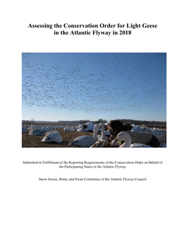 Assessing the Conservation Order for Light Geese in the Atlantic Flyway in 2018