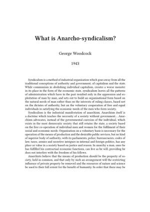 What Is Anarcho-Syndicalism?