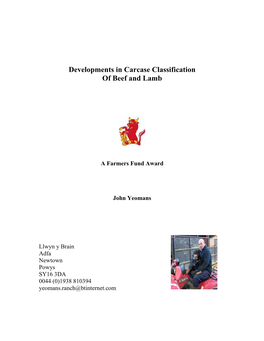 Developments in Carcase Classification of Beef and Lamb
