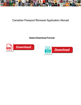 Canadian Passport Renewal Application Abroad