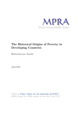 The Historical Origins of Poverty in Developing Countries
