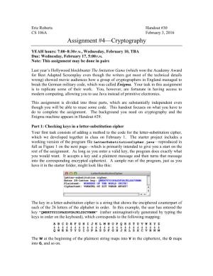 Assignment #4—Cryptography
