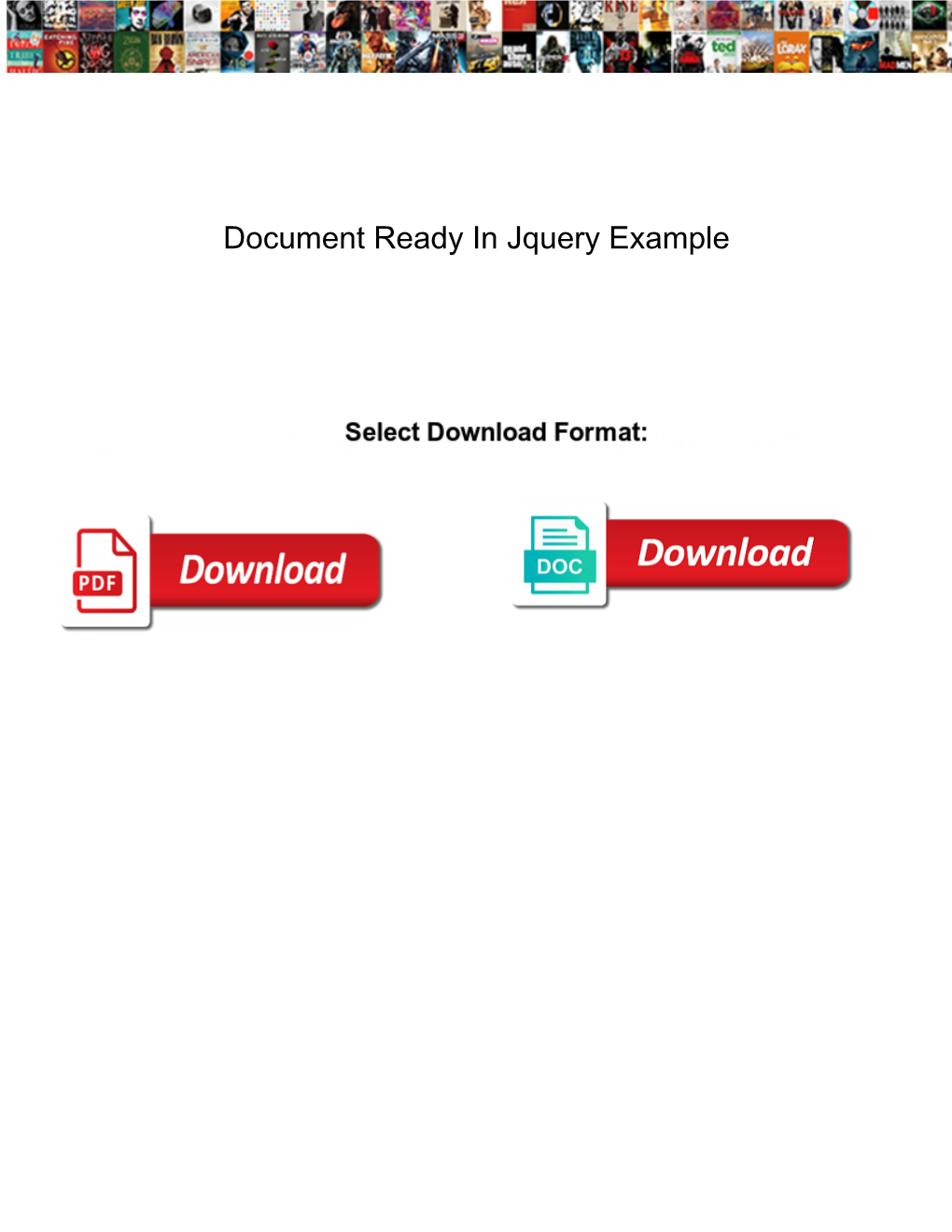 Document Ready in Jquery Example