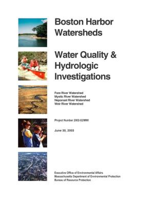 Boston Harbor Watersheds Water Quality & Hydrologic Investigations