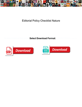 Editorial Policy Checklist Nature