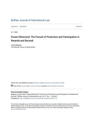 Power Ethnicized: the Pursuit of Protection and Participation in Rwanda and Burundi