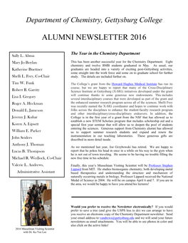 Alumni Newsletter 2016