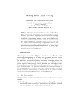 Pairing-Based Onion Routing