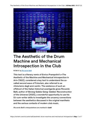 The Aesthetic of the Drum Machine and Mechanical Introspection in the Club | N2o5r Iseenpt