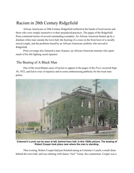 Racism in 20Th Century Ridgefield