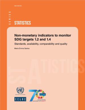 Non-Monetary Indicators to Monitor SDG Targets 1.2 and 1.4. Standards