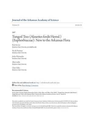 Aleurites Fordii Hemsl.) (Euphorbiaceae): New to the Arkansas Flora Brett Es Rviss Henderson State University, Servisb@Hsu.Edu