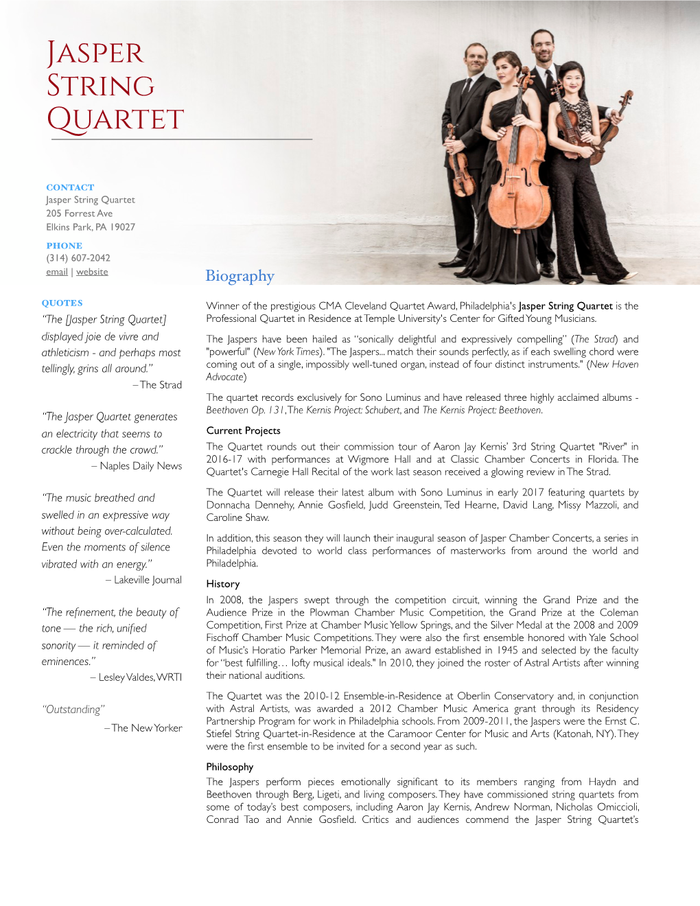 Jasper String Quartet