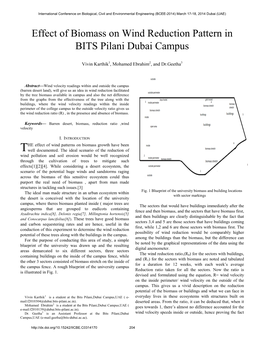 Effect of Biomass on Wind Reduction Pattern in BITS Pilani Dubai Campus