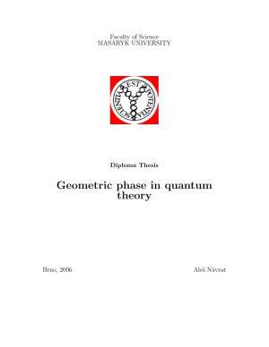 Geometric Phase in Quantum Theory