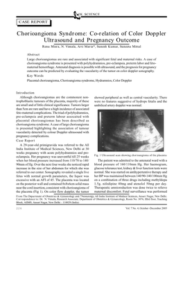 Co-Relation of Color Doppler Ultrasound and Pregnancy Outcome Renu Misra, N