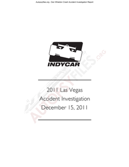 Dan Wheldon Crash Accident Investigation Report