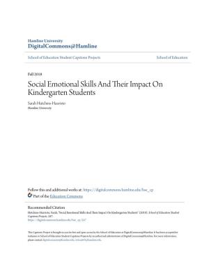 Social Emotional Skills and Their Impact on Kindergarten Students