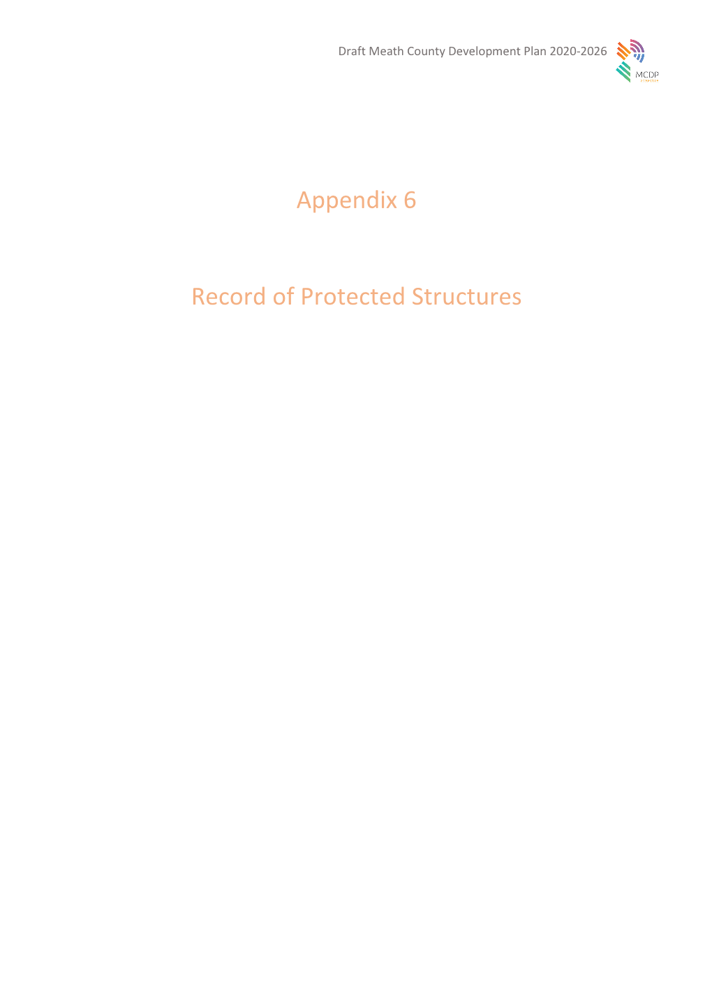 Appendix 6 Record of Protected Structures