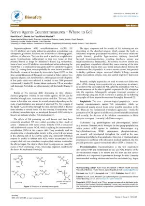 Nerve Agents Countermeasures–Where To