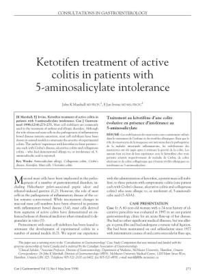 Ketotifen Treatment of Active Colitis in Patients with 5-Aminosalicylate