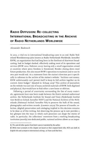 Radio Diffusion: Re-Collecting International Broadcasting in The