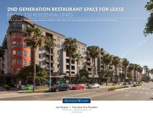 2Nd Generation Restaurant Space for Lease Below 350