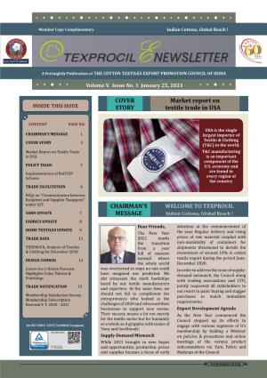 TEXPROCIL E-Newsletter Vol.5 Issue No.1 Dated 25Th January 2021