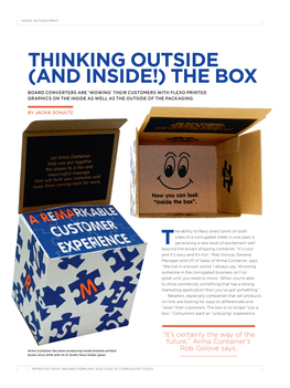 Thinking Outside (And Inside!) the Box Board Converters Are ‘Wowing’ Their Customers with Flexo Printed Graphics on the Inside As Well As the Outside of the Packaging