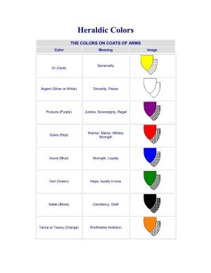Heraldic Colors and Meanings