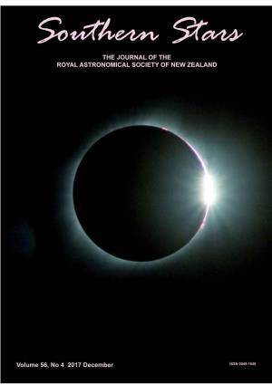 THE JOURNAL of the ROYAL ASTRONOMICAL SOCIETY of NEW ZEALAND Volume 56, No 4 2017 December