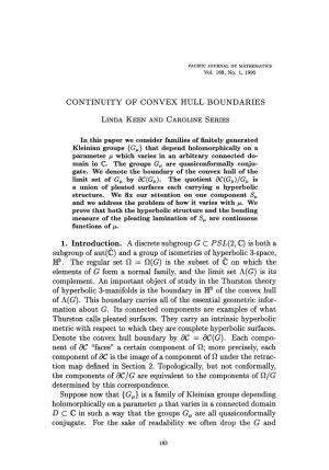 Continuity of Convex Hull Boundaries