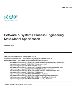 Software & Systems Process Engineering Meta-Model