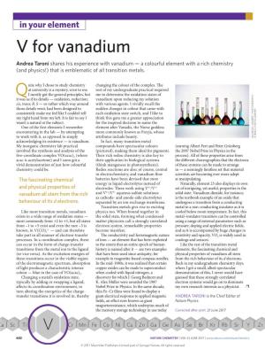 V for Vanadium