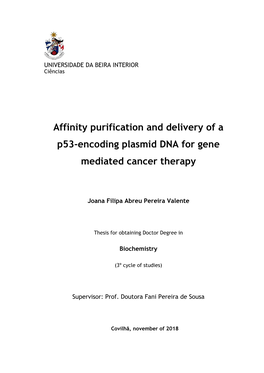 Affinity Purification and Delivery of a P53-Encoding Plasmid DNA for Gene Mediated Cancer Therapy