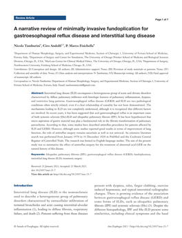 A Narrative Review of Minimally Invasive Fundoplication for Gastroesophageal Reflux Disease and Interstitial Lung Disease