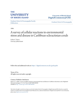 A Survey of Cellular Reactions to Environmental Stress and Disease in Caribbean Scleractinian Corals Esther C