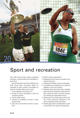 South African Yearbook 2004/05: Sport and Recereation