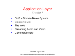 Application Layer Chapter 7