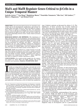 Mafa and Mafb Regulate Genes Critical To