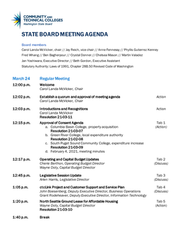 State Board Meeting Agenda