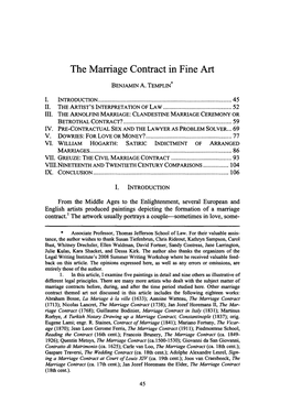The Marriage Contract in Fine Art