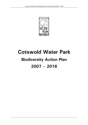 Cotswold Water Park Biodiversity Action Plan 2007 – 2016