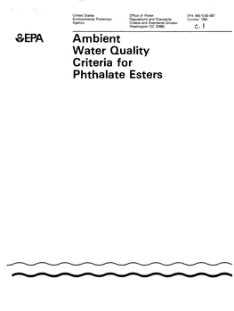 &EPA Ambient Water Quality Criteria for Phthalate Esters