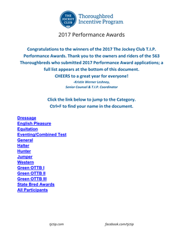 2017 Performance Awards