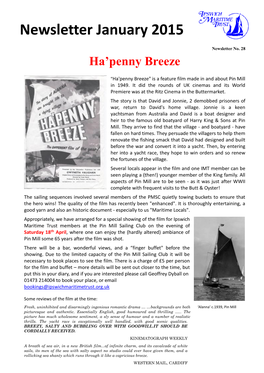 Ha'penny Breeze" Is a Feature Film Made in and About Pin Mill in 1949