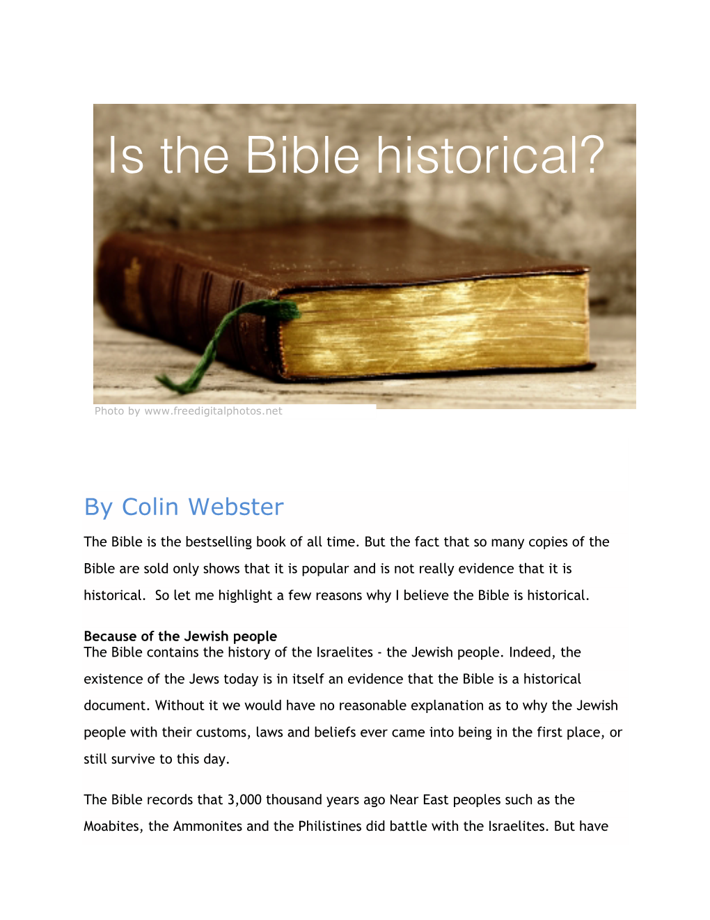 How Do We Know That the Bible Is Historical?