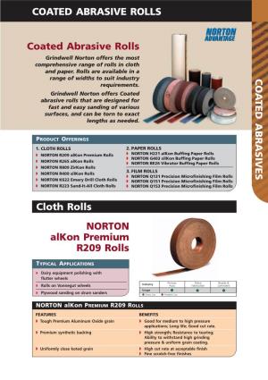 Coated Abrasive Rolls Cloth Rolls NORTON Alkon Premium R209